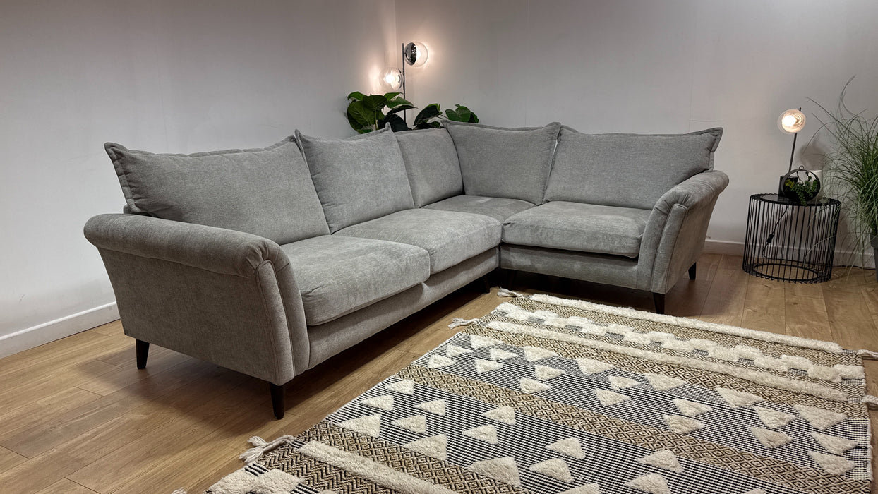 Sofology Beaumont Fabric 3 Corner 1 Foam Seats in Linen Look Chenille Grey