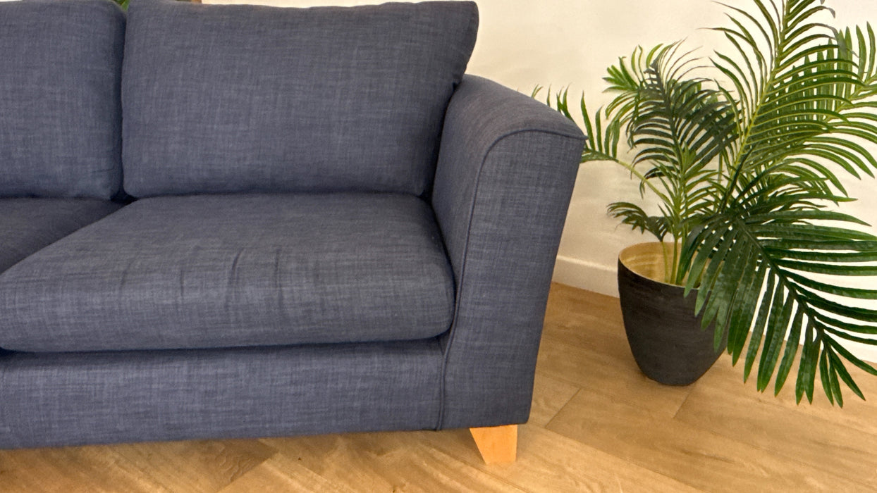 Sofology The Layla 3 Seater Fabric Sofa in Linoso Indigo/Ocean Mix