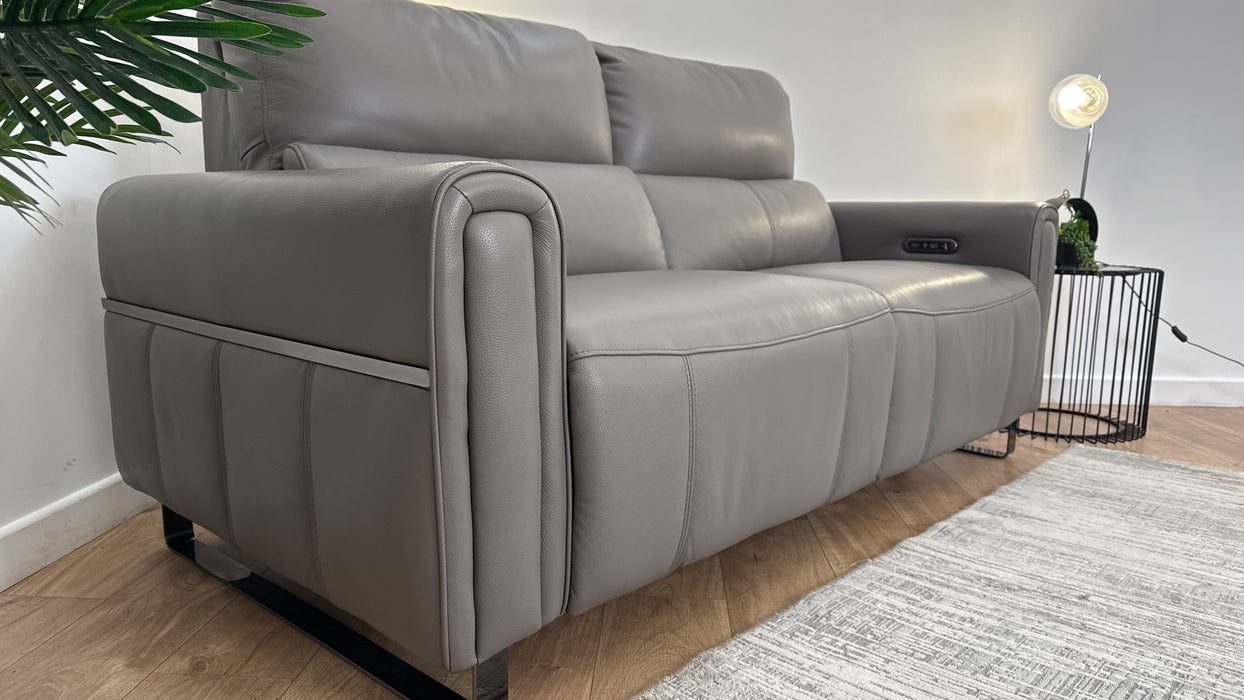 Sofology The Ravello Leather 2.5 Seater Power Recliner/Headrest in Trusty Embossed Elephant