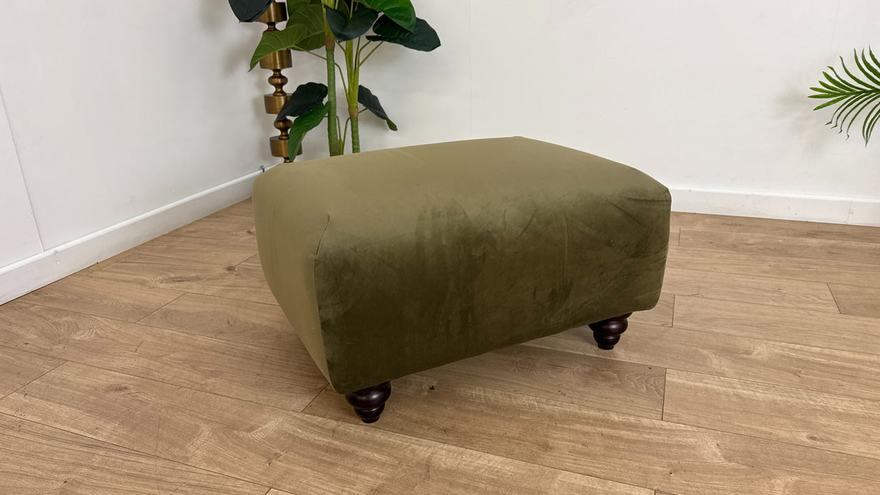 Sofology Balmoral Fabric Footstool in Matt Velvet Moss Limited Edition