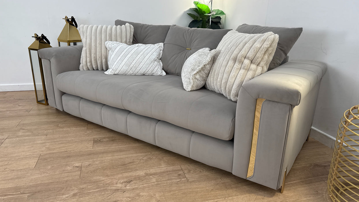 Sofology The Oscar 3 Seater Fabric Sofa in Super Matt Velvet Pebble Mix