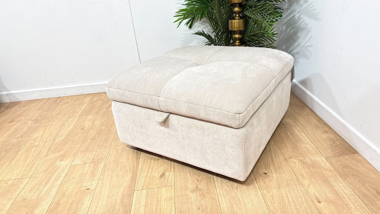 Sofology Riviera Fabric Designer Storage Footstool in Relaxed Chenille Cotton