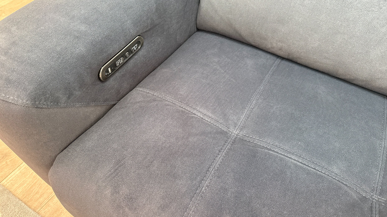 Sofology Marvella Fabric 3 Corner 1.5 Power Recliner/Headrest in Lifestyle Flecked Anthracite
