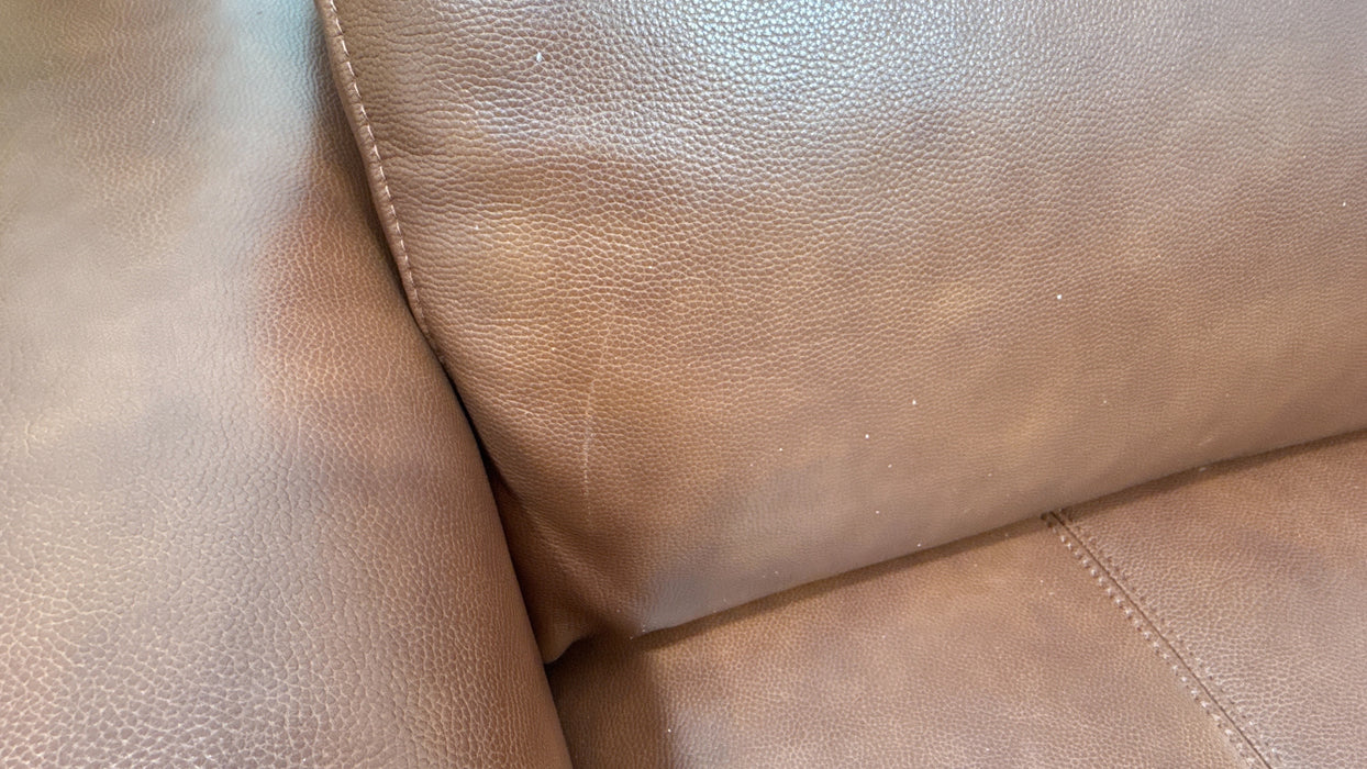 Sofology Marvella Leather 1.5 Console Corner 3 Power Recliner in Trusty Sheen Butterscotch