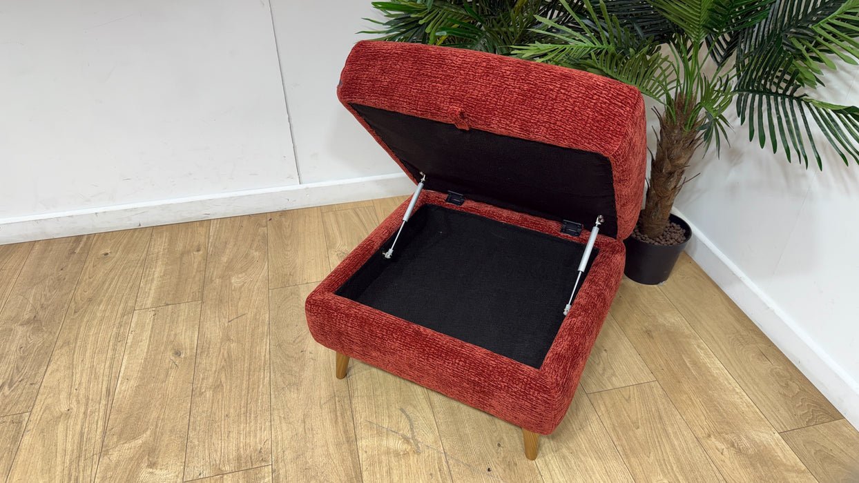 Sofology Hygge Fabric Storage Footstool in Heavy Textured Chenille Rust