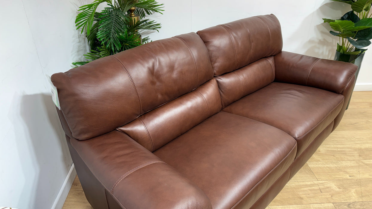 Sofology Santina Leather 2 Seater in Relaxed Soft Brown