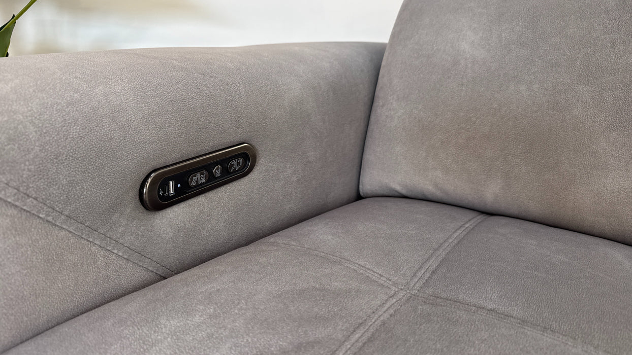 Sofology Marvella Fabric 3 Seater Recliner in Flecked Stone