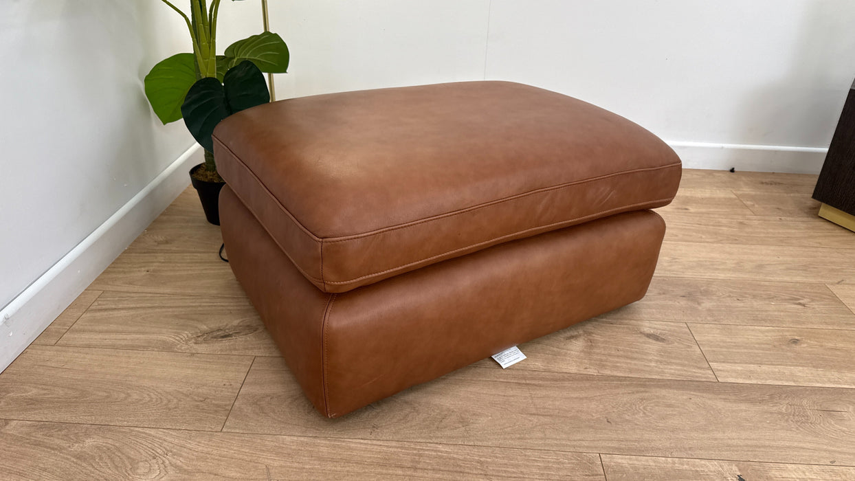 Sofology The Retreat Footstool in Relaxed Soft Leather Tan