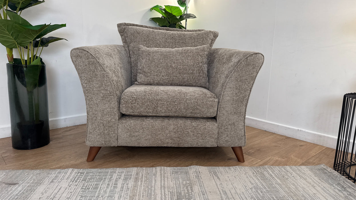Sofology Scintillate Fabric Chair in Basketweave Chenille Stone