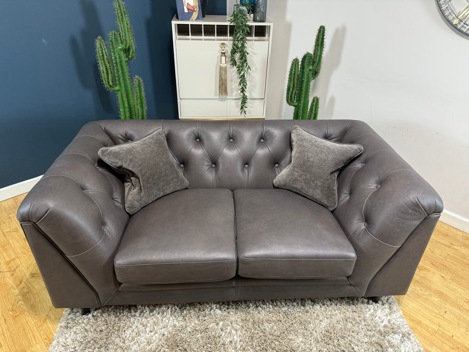 Bridgerton 2 Seater Relaxed Natural Grain Espresso Mix Leather (WA2)