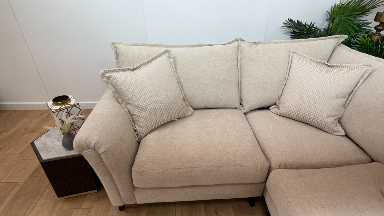 Sofology Beaumont Fabric 1 Corner 3 Foam Seats in Linen Look Chenille Natural Mix