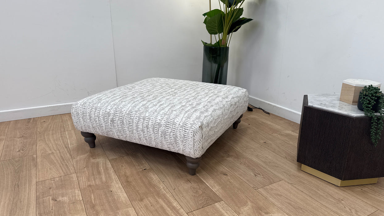 Sofology The Highgrove Fabric Footstool in Textured Pebble