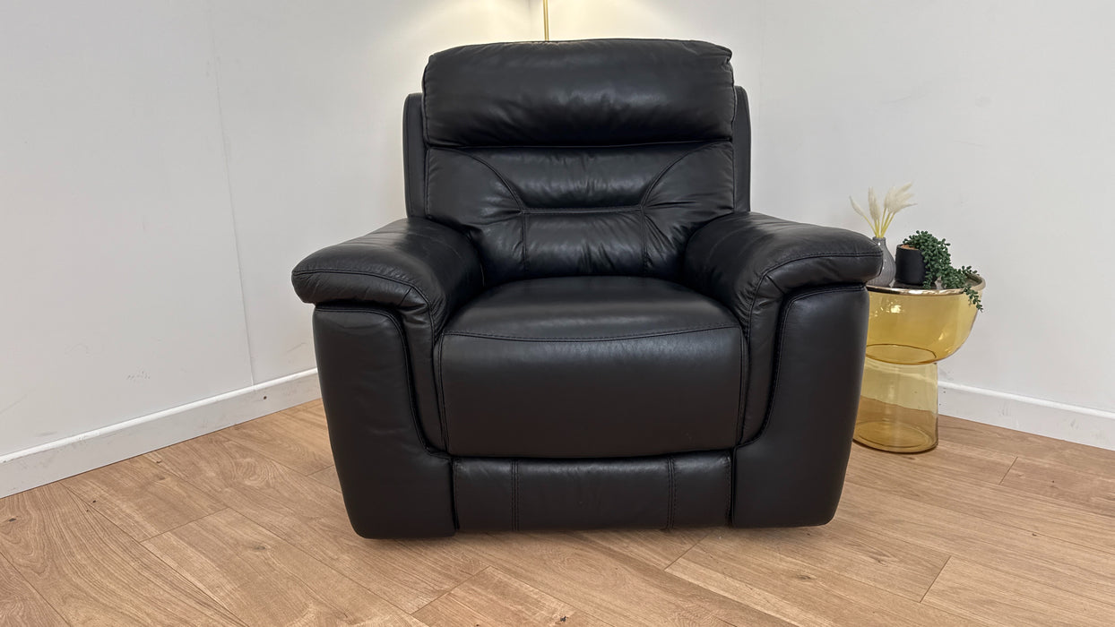 Nixon Black Leather Manual Recliner