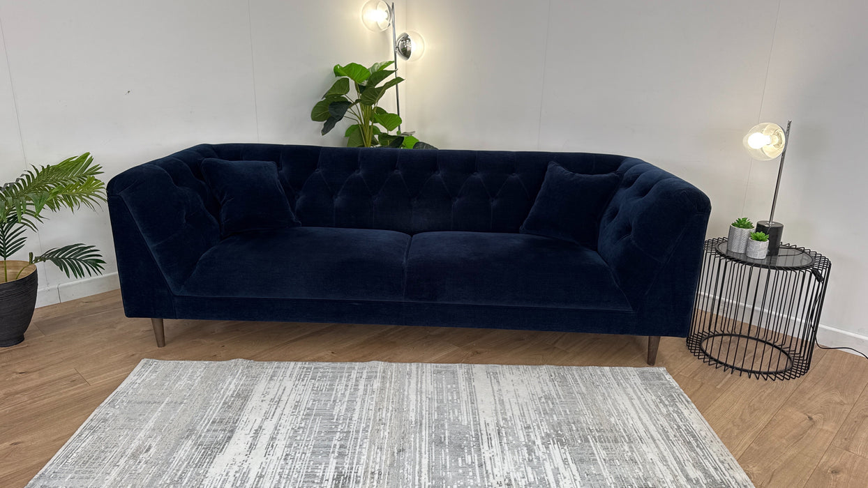 Bridgerton 4 Seater Sofa - Fabric - Navy All Over