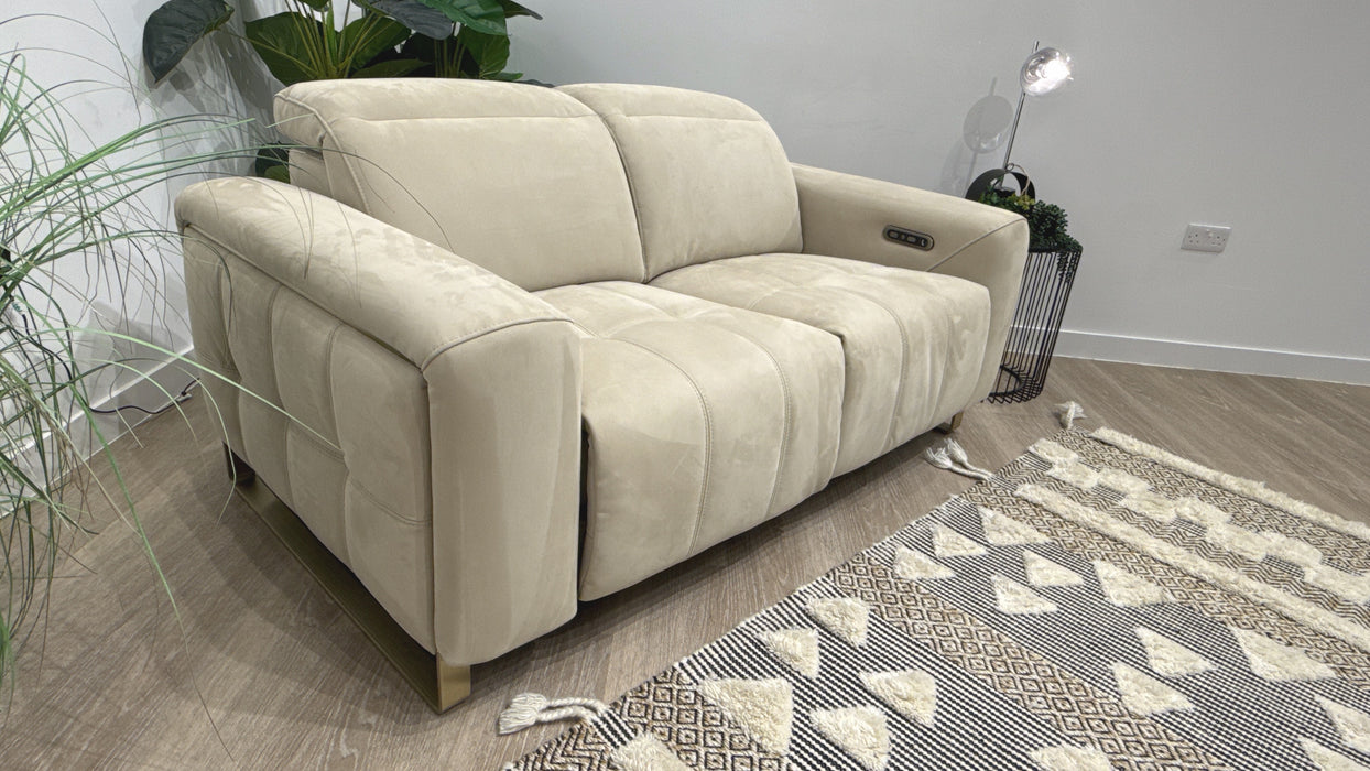 Sofology Marvella Fabric 2 Seater Power Recliner in Nubuck Feel Stone