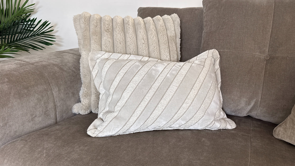 Sofology The Oscar 2 Seater Fabric Sofa in Fine Textured Chenille Stone Mix