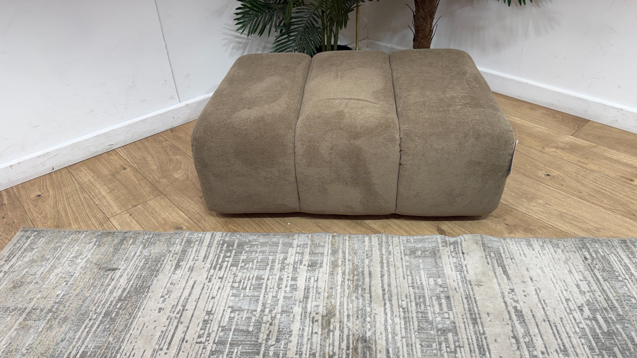 Sofology Waldorf Fabric Storage Footstool in Soft Sherpa Latte
