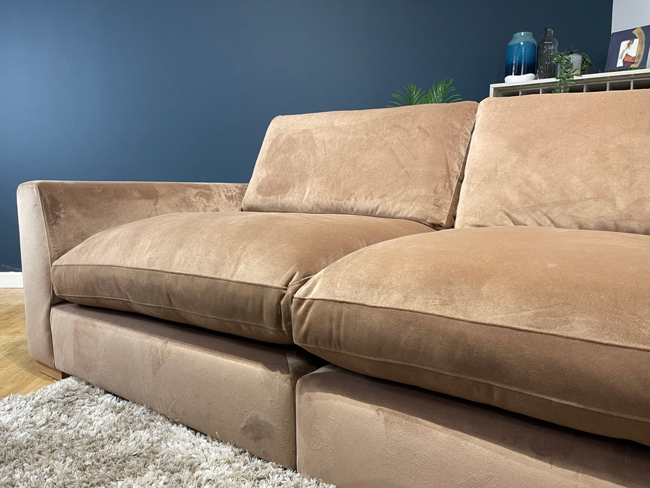 Infinity 4 Seat Split Fabric Sofa - Maison Velvet Camel (WA2)