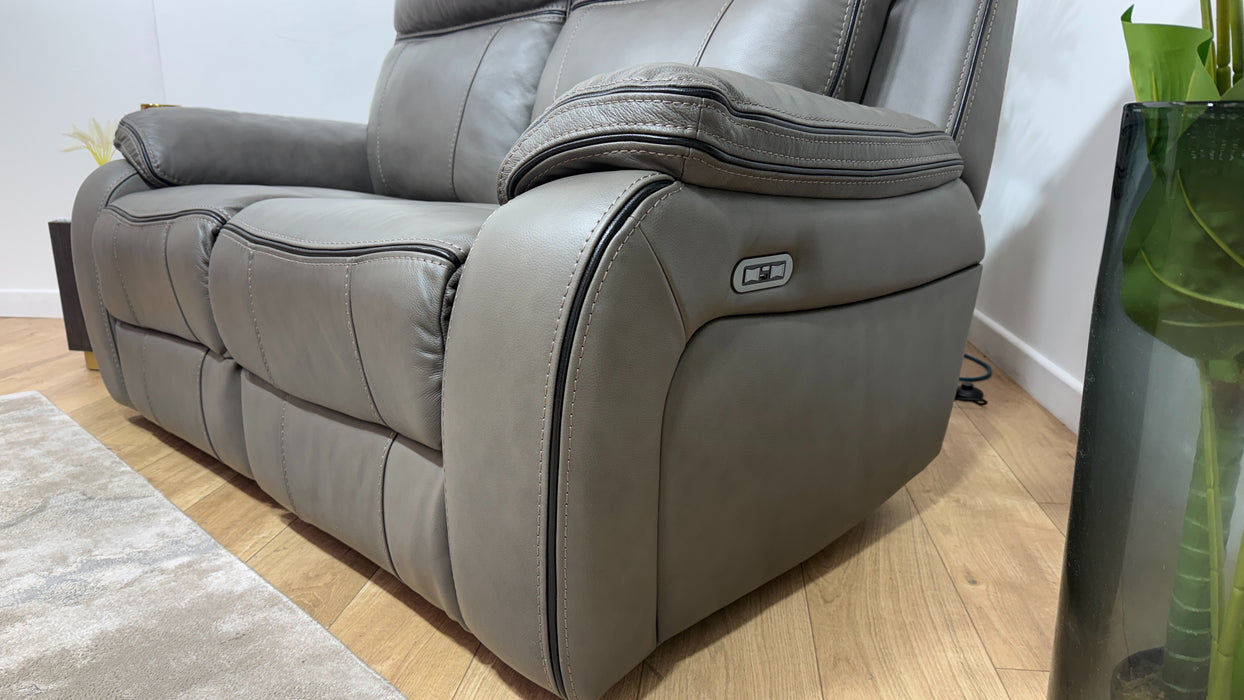 DFS New Vinson Fabric Power Recliner Sofa in Graphite