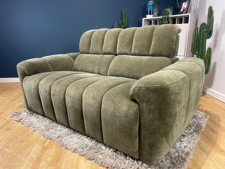 Nobu Fabric 2 Seater - Relaxed Chenille Olive Green (WA2)