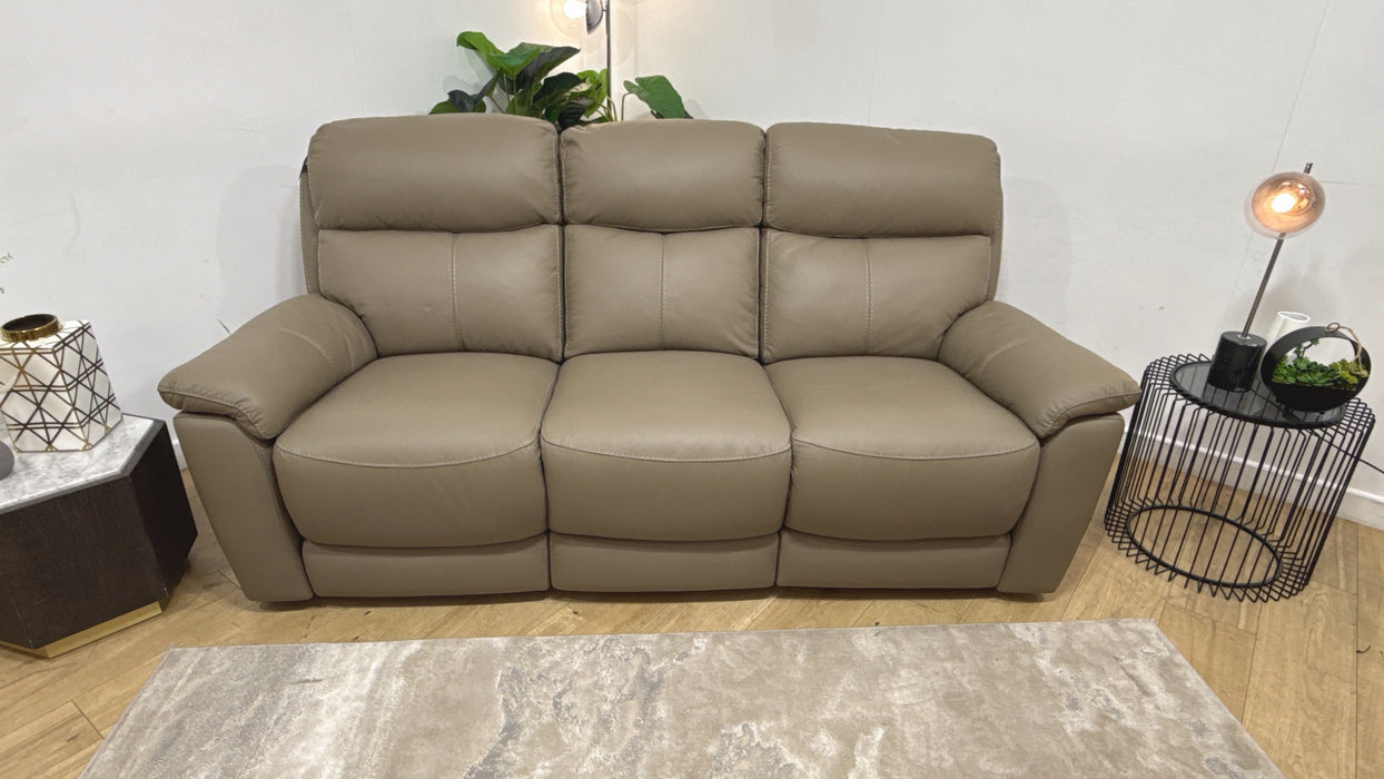 DFS Nevara Leather 3 Seater Power Recliner in Camel