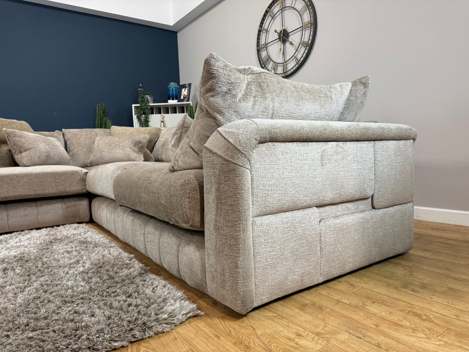 The Westwood Fabric 1 Seater Corner 3 Seater - Teddy Chenille Natural Mix (WA2)