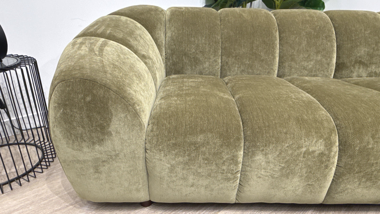 Sofology Waldorf Fabric 3 Seater in Soft Chenille Olive
