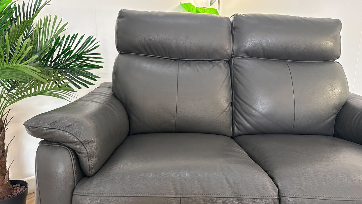 Sofology The Parker 2 Seater Reclining Sofa in Trusty Sheen Leather Charcoal