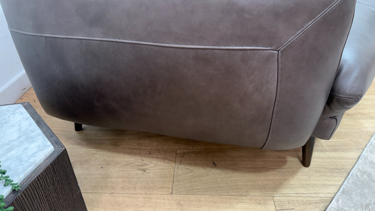 Sofology Adler Leather Asymmetric 3 Seater in Relaxed Soft Black Coffee