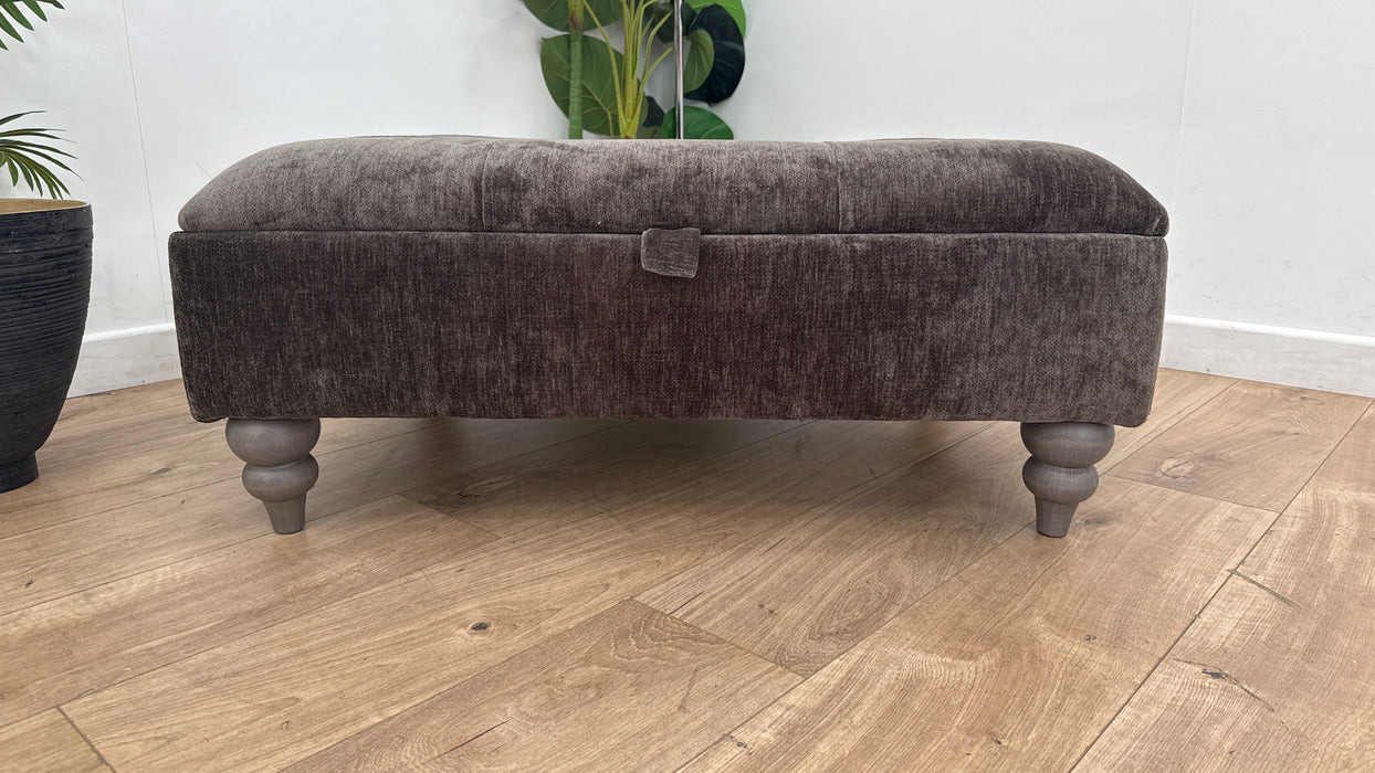 Sofology Highgrove Fabric Storage Footstool in Mole All Over