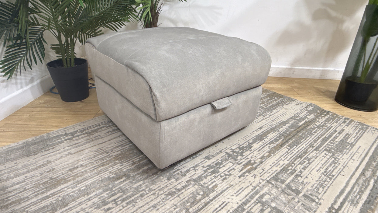 Sofology Marvella Fabric Storage Footstool in Lifestyle Flecked Stone