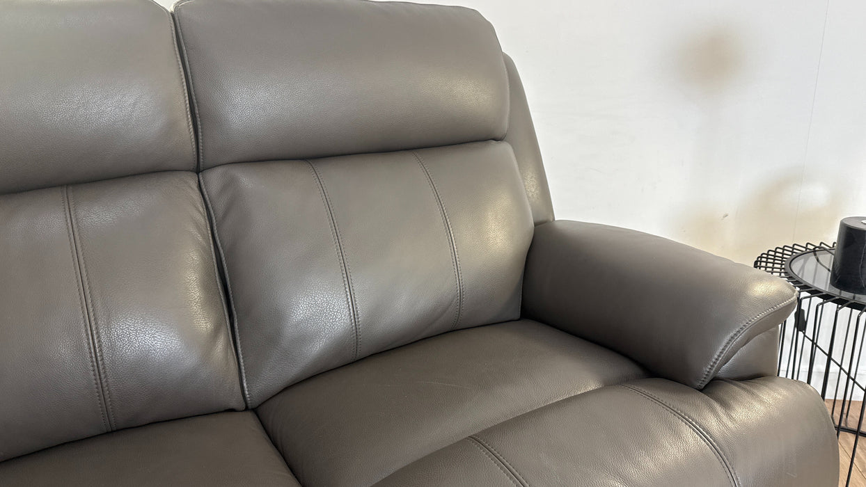 Sofology Gracie Leather 3 Seater in Railings Grey