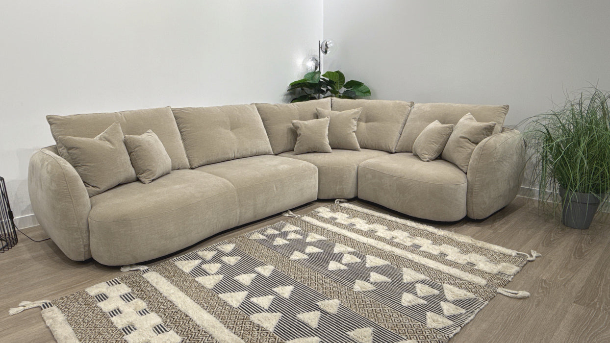 Sofology Sydney 3 Corner 1.5 Fabric Sofa in Mushroom