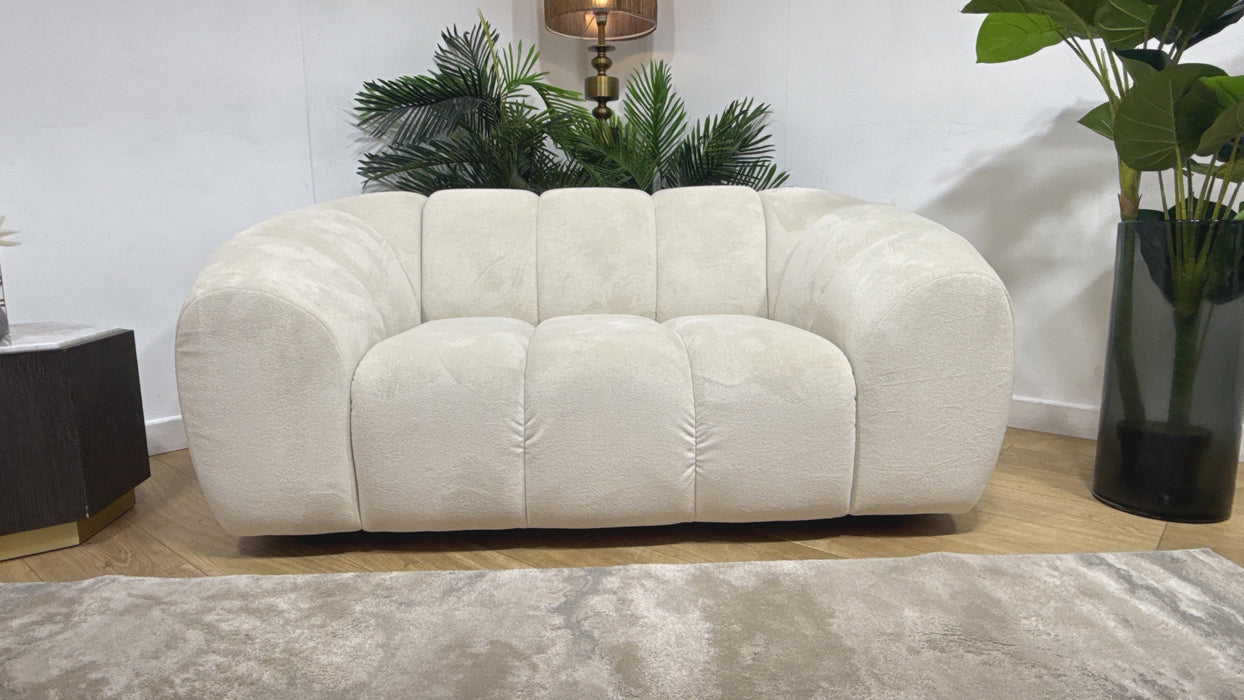 Sofology Waldorf Fabric Loveseat in Soft Sherpa Natural Mix
