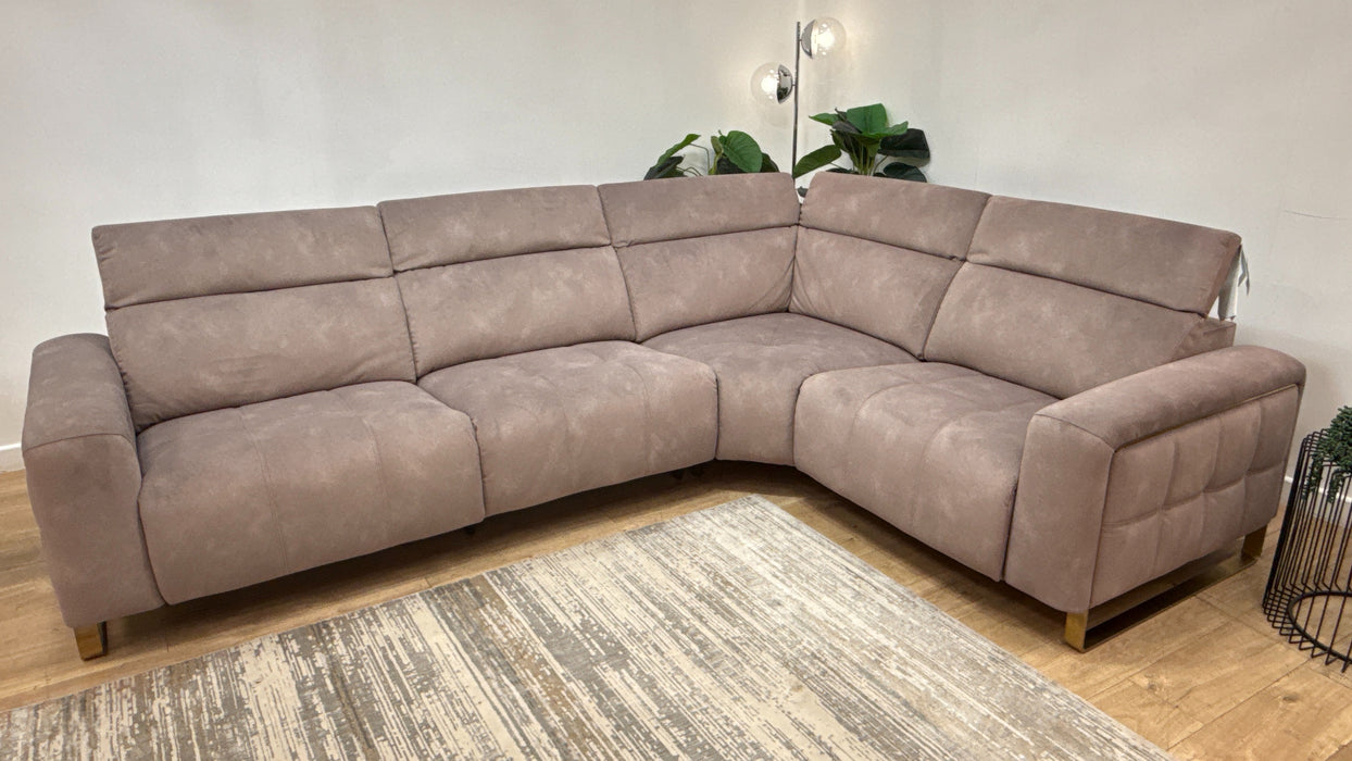Sofology Marvella Fabric 3 Corner 1.5 Power Recliner/Headrest in Lifestyle Flecked Nutmeg