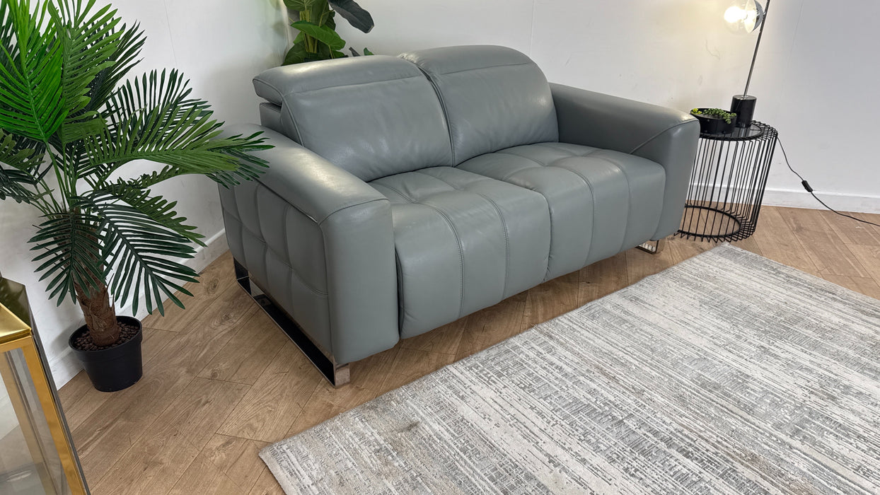 Sofology The Marvella 2 Seater Sofa in Trusty Sheen Leather Granite Teal