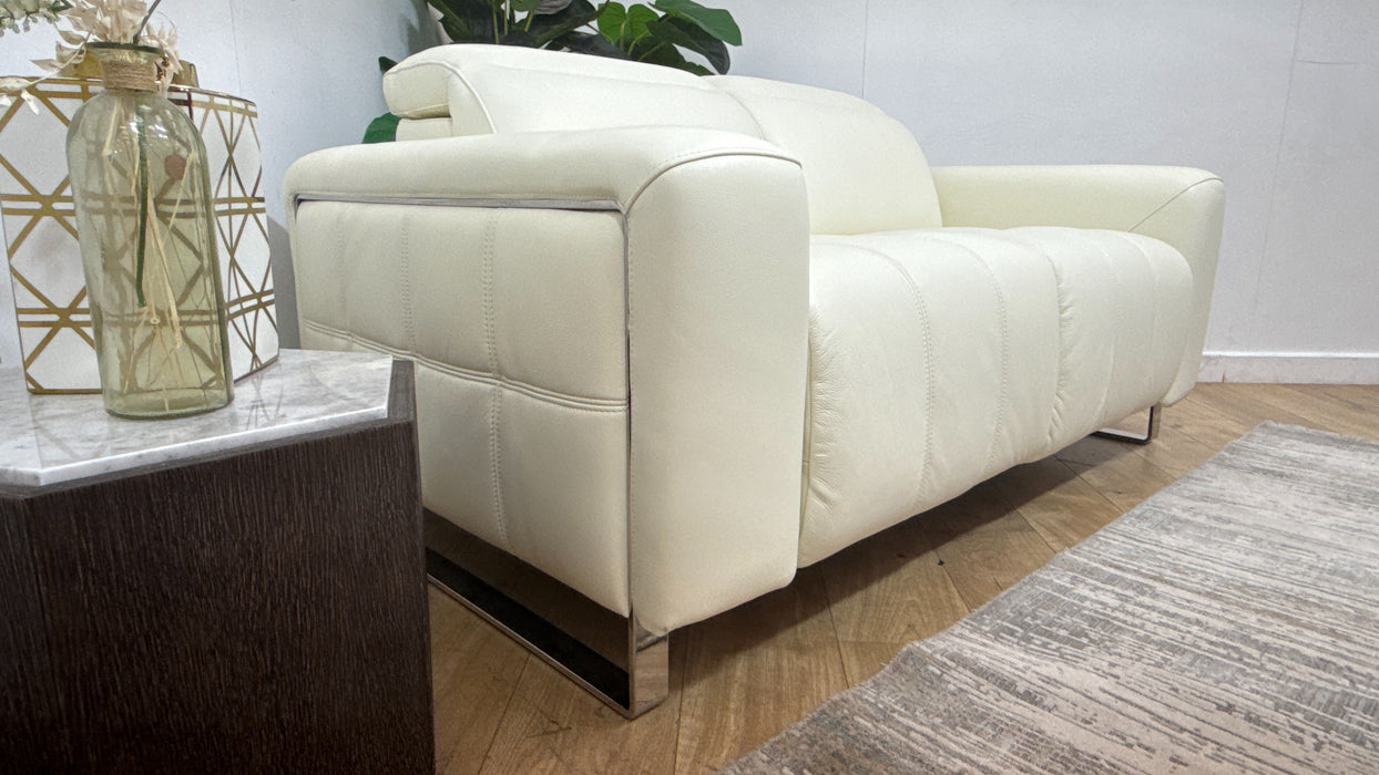 Sofology Marvella Leather 2 Seater in Trusty Sheen White