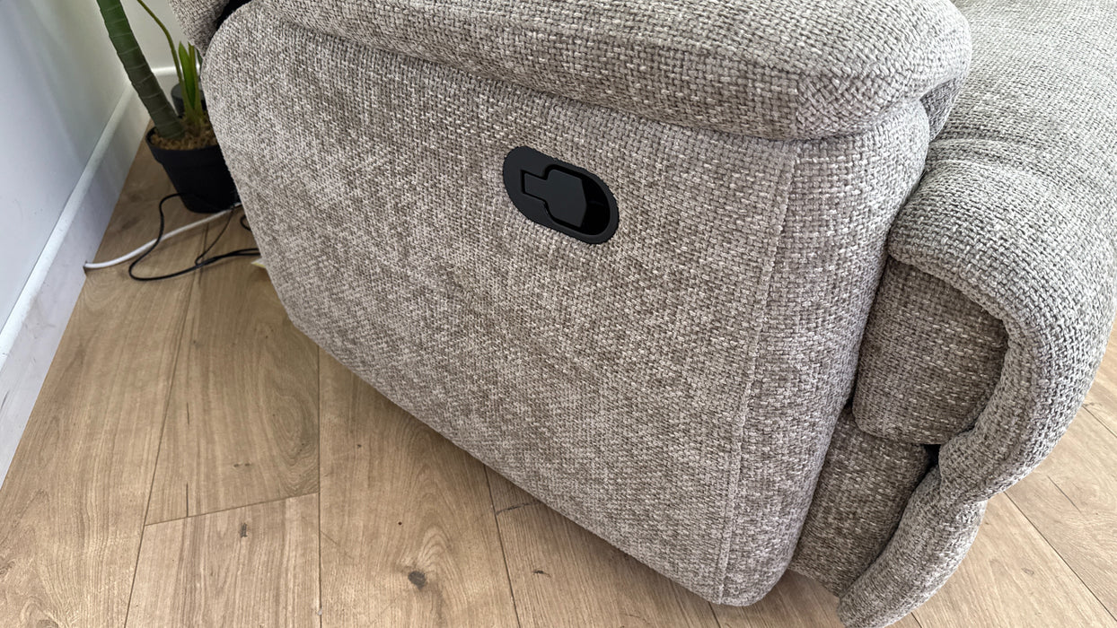 Sofology Gracie Fabric Chair Manual Recliner in Hopsack Chenille Linen