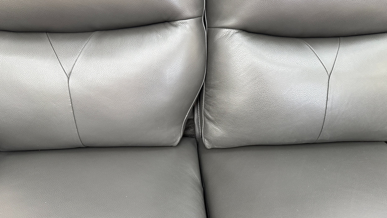 Sofology Albion Leather 3 Seater Manual Recliner in Trusty Sheen Charcoal