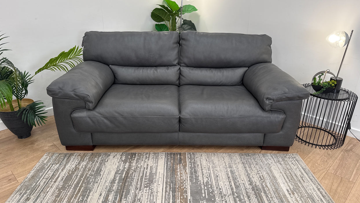 Sofology The Santino 2 Seater Leather Sofa in Apollo Grey