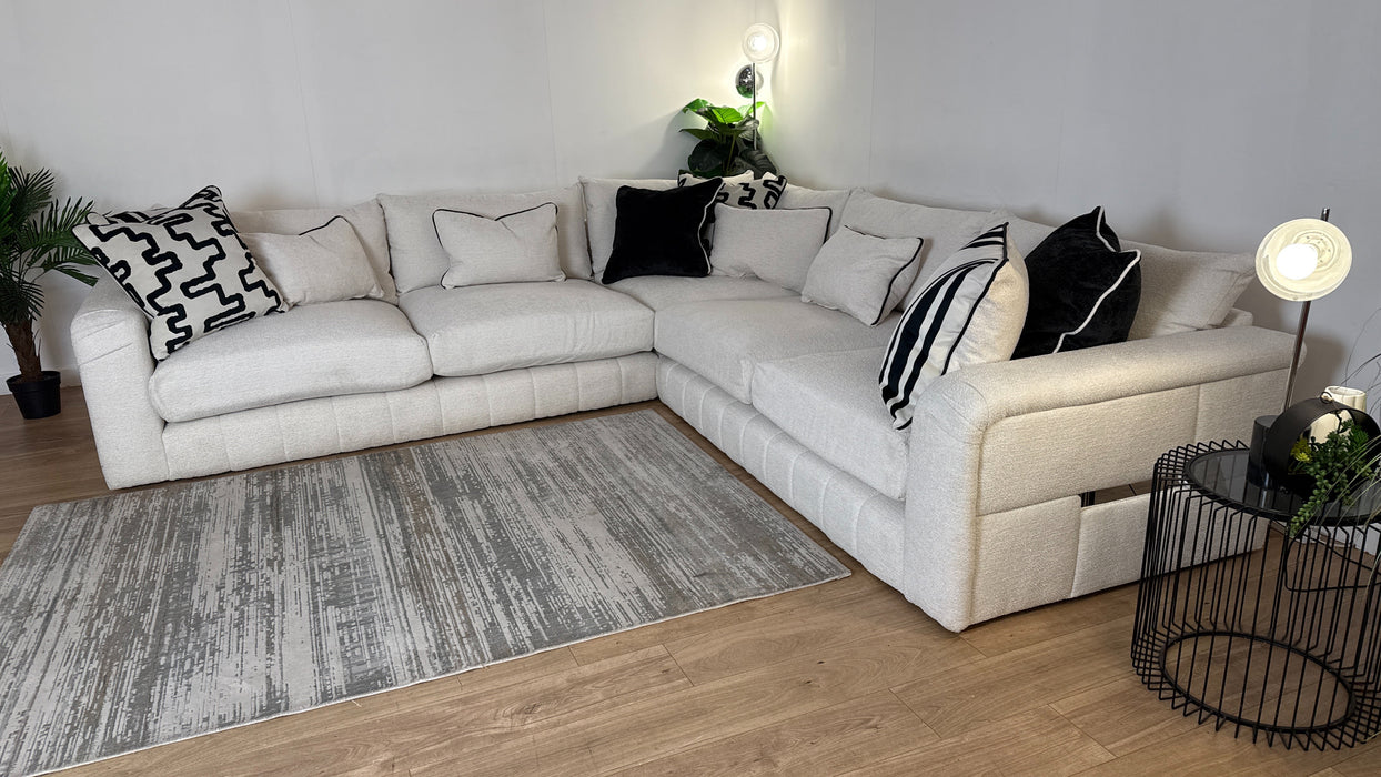 Sofology The Westwood Fabric 3 Corner 3 No Trim in Soft Boucle Ecru Mix