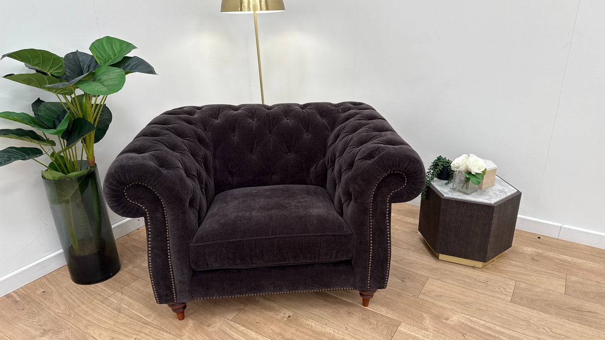 Sofology Darcy Fabric Chair in Relaxed Chenille Raisin