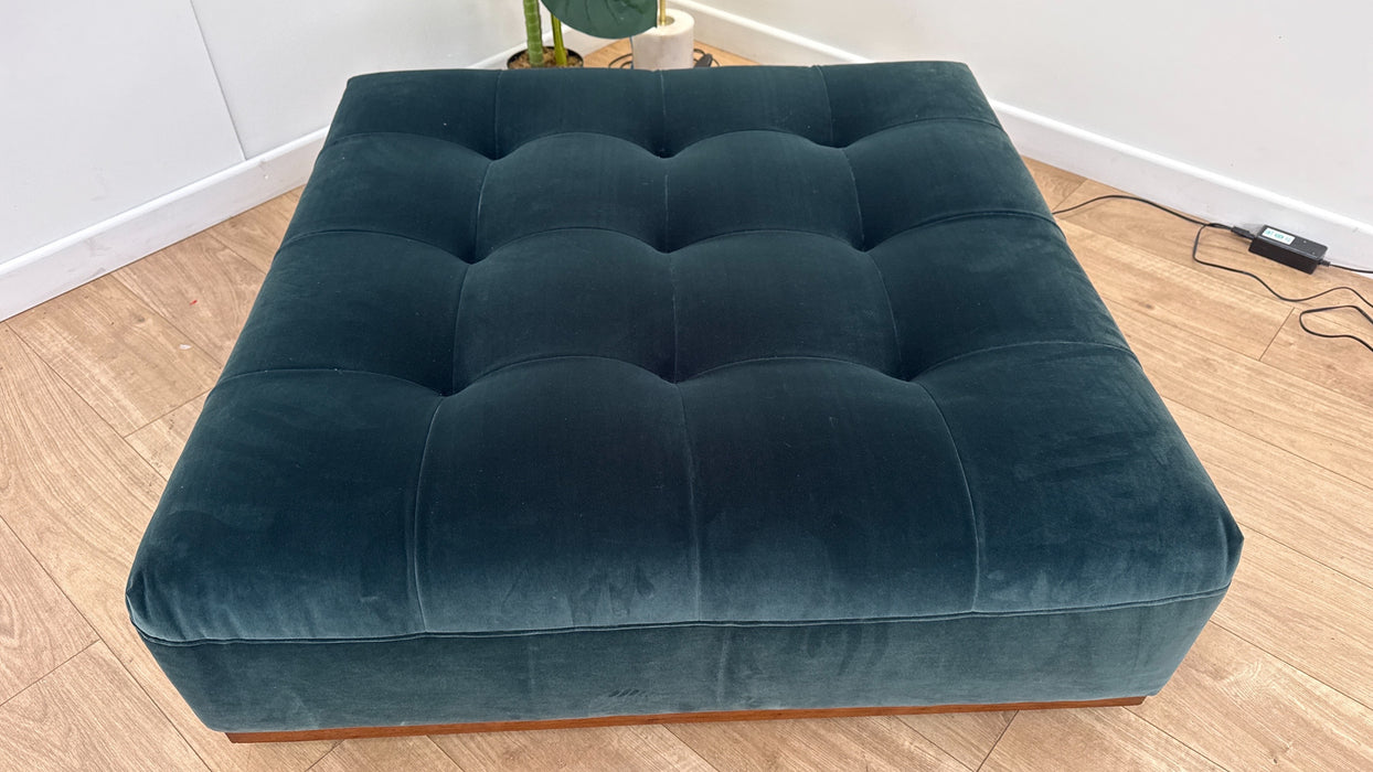 Sofology Weekend Fabric Designer Footstool in Forest Green