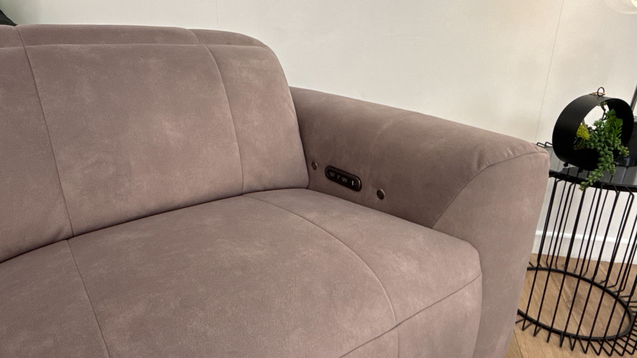 Sofology Lumiere Fabric 2.5 Seater Power Recliner/Headrest Heated Seat in Lifestyle Flecked Nutmeg