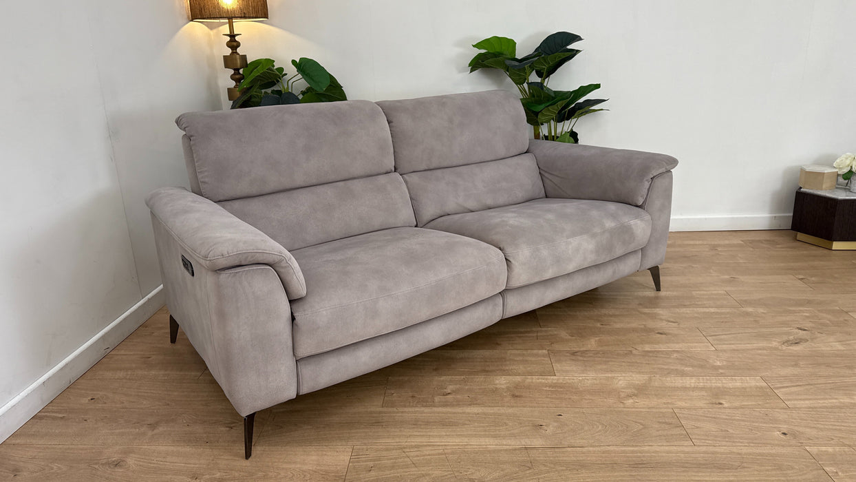 Sofology Illinois Fabric 3 Seater Power Recliner/Headrest in Lifestyle Mottled Marble