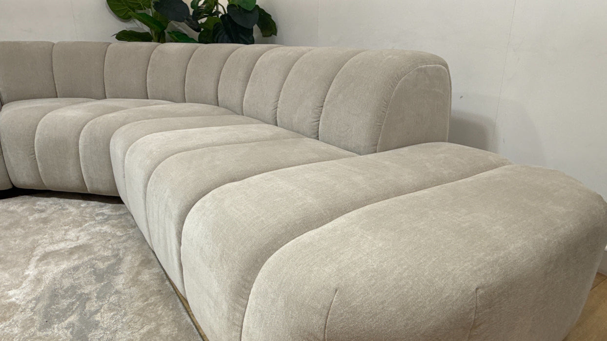 Sofology Waldorf Fabric 2 Corner 1.5 Chaise in Soft Chenille Linen Mix