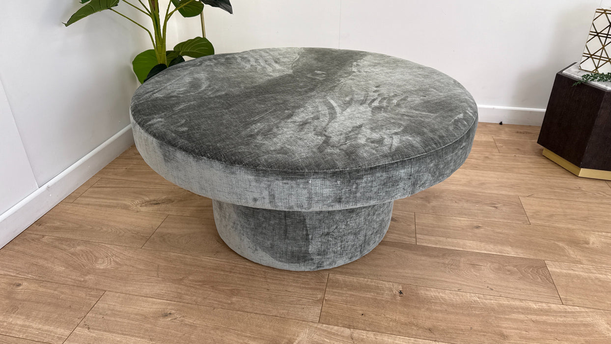 Luella Fabric Footstool in Chenille Alpine Green All Over