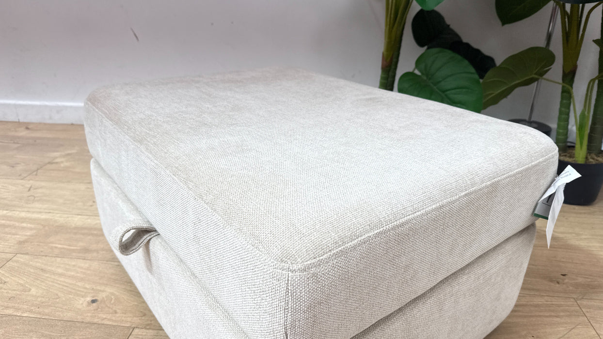 Sofology Strand Storage Footstool in Linen Look Chenille Natural