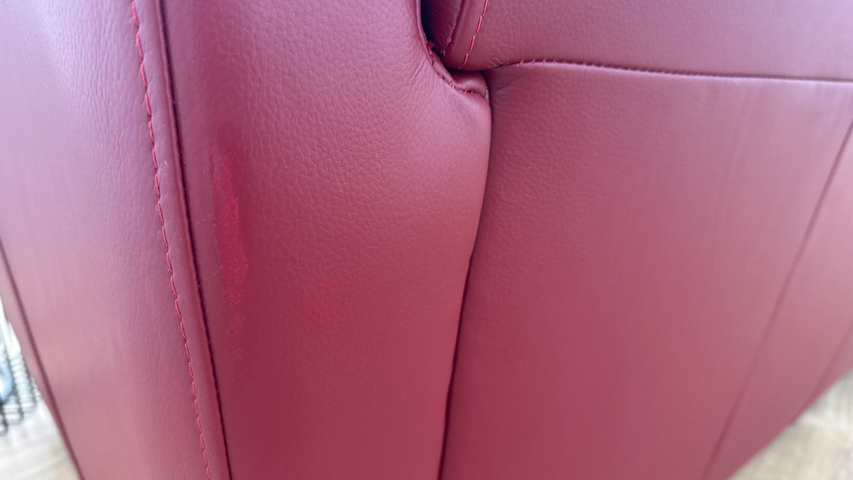 Sofology Parker Leather 3 Seater in Trusty Sheen Cranberry