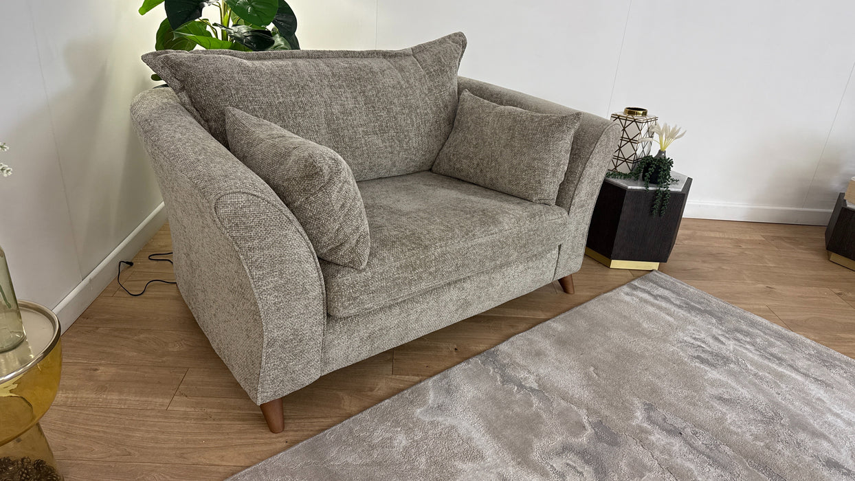 Sofology Scintillate Fabric Loveseat in Basketweave Chenille Stone